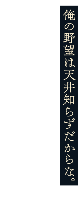 俺の野望は天井知らずだからな。